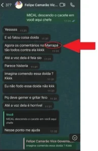 Publicação do site Marrapá reforça autenticidade de mensagens entre Victor Landim e Felipe Camarão
