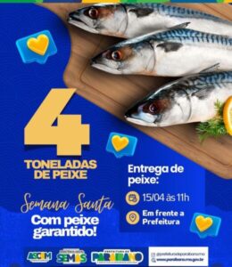HOJE: Prefeitura de Paraibano vai distribuir 4 toneladas de peixes para a população