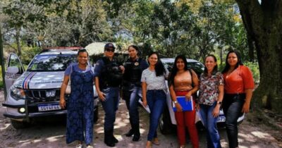 Agrupamento da Patrulha Maria da Penha em Parceria da Secretaria da Mulher Itinerante visita comunidade em Itapecuru