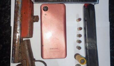 Homem é preso pelo crime de porte ilegal de arma de fogo no Povoado Entroncamento.