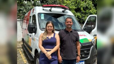 Prefeito Constâncio Souza e secretária de saúde Lídia Tajra garantem ambulância nova para Cajari