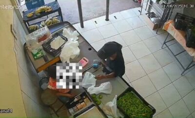 Assalto à mão armada é registrado por câmeras de segurança em frutaria no bairro da Torre, em Itapecuru-Mirim (MA)