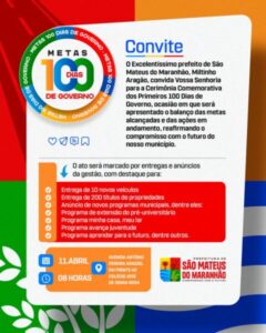 SÃO MATEUS CELEBRA 100 DIAS DA GESTÃO “COMPROMISSO COM O FUTURO” COM ENTREGAS HISTÓRICAS E LANÇAMENTO DE PROGRAMAS QUE TRANSFORMAM VIDAS