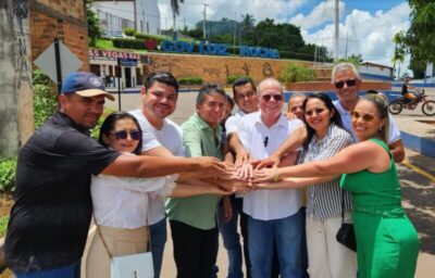 Hildo Rocha e prefeito Zezão vistoriam obras de pavimentação em Governador Luiz Rocha