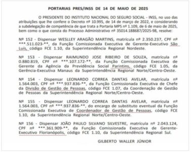 Presidente do INSS exonera gerente-executivo de Manaus, Florianópolis e São Luís