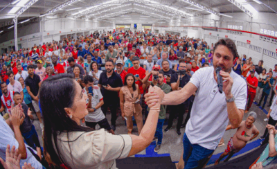 Juscelino e os presentes no aniversário de 105 anos de Pedreiras