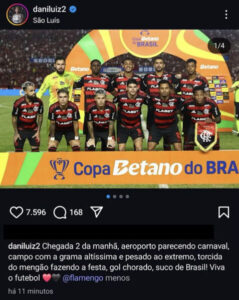 Zagueiro Danilo ironiza passagem do Flamengo pelo Maranhão