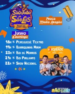 Prefeitura de São Luís abre Arraial da Cidade com programação cultural e shows nacionais na Praça Maria Aragão