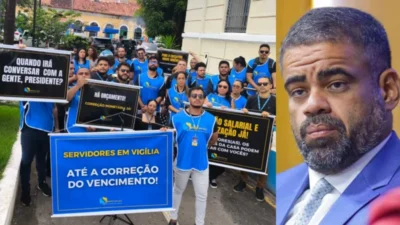 PRESSÃO! Servidores protestam por reajustes e melhores condições de trabalho na Câmara de São Luís, enquanto isso Paulo Victor se esconde