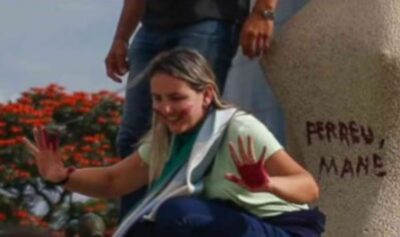 Moraes concede prisão domiciliar a mulher que pichou com batom ‘perdeu, mané’ em estátua do STF