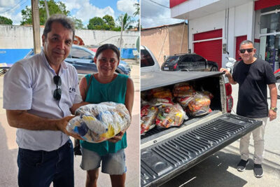 Dr. Hilton Gonçalo e deputado Ariston distribuem 35 mil cestas básicas