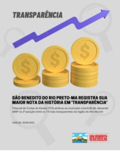 São Benedito do Rio Preto: Município conquista 1º lugar em transparência no Maranhão