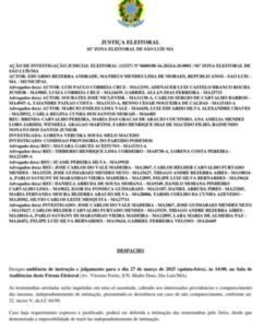 URGENTE! Justiça eleitoral marcou audiência de julgamento que vai cassar 3 vereadores de São Luís