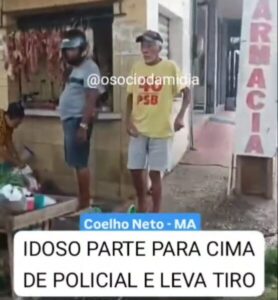 VÍDEO! Idoso morreu após tentar esfaquear policial