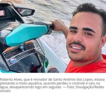 Jovem desaparece em açude na região do Médio Mearim no MA após cair de moto aquática