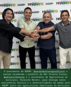 Gestão de Adriano Freitas fortalece parceria com a AGERP para impulsionar agricultura em São Vicente Ferrer
