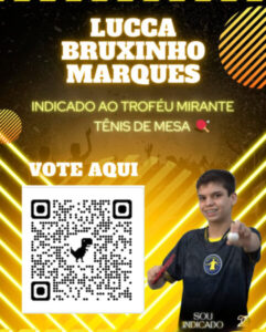 “Bruxinho” do Tênis de Mesa concorre ao Troféu Mirante Esporte