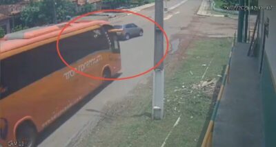 VÍDEO: Motorista de ônibus evita grave acidente em Vargem Grande