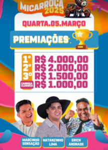 Tradicional Micarroça, Marcinho Sensação e Natanzinho Lima no encerram o carnaval de Rosário