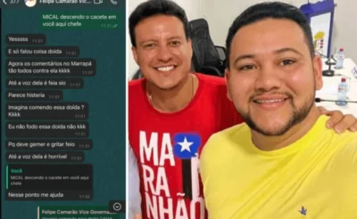 Laudo confirma veracidade de print e diz que Felipe Camarão e blogueiro trocaram quase 5 mil mensagens