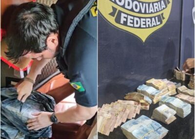 PRF apreende 240 tabletes de cocaína e mais de R$ 150 mil na BR-135