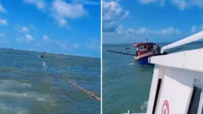 Bombeiros resgatam pescadores após naufrágio no Rio Preguiças, em Barreirinhas