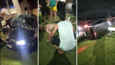 Motorista colide em poste na Avenida do Araçagy e provoca caos no trânsito em São Luís