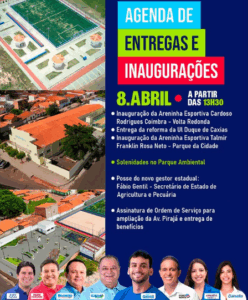 Dia 8, Caxias celebrará grandes inaugurações e posse de novos gestores… Os caxienses estão convidados!!!