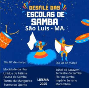 Desfile das Escolas de Samba de São Luís vão acontecer após o Carnaval