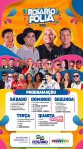 Rosário Folia 2025 promete agitar o estado com programação diversificada