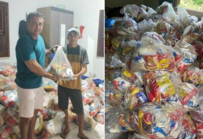 Eduardo Dominici distribui meio tonelada de peixes e 500 cestas básicas para famílias carentes de São João Batista