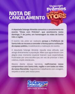 Prefeitura de Santa Inês nega alvará e impede realização de festa em homenagem às mães