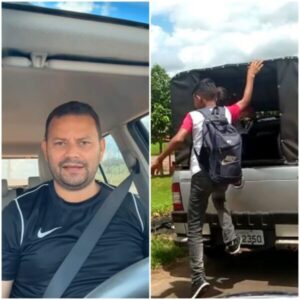 Ex-secretário de educação de Lajeado Novo faz críticas a gestão de Itaires, mas esquece que a gestão que fez parte crianças eram transportadas para escola em uma gaiola coberta