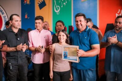 Vice-prefeito Nélson do Nanxin e secretário de Cultura Mizael Teixeira reabrem escola de música em Tuntum