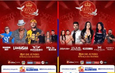Prefeitura de Alcântara promove shows para encerrar Festejo do Divino Espírito Santo 2025