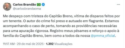 Brandão lamenta assassinato de capitão e garante apuração rigorosa