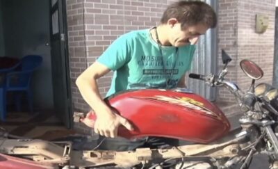 Assista: Brasileiro analfabeto cria moto movida a água