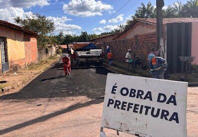 Prefeita Fabiana Mendes investe na pavimentação asfáltica de ruas em Presidente Vargas/MA