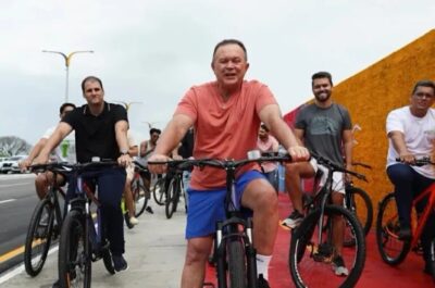 Com passeio de bike, Brandão inaugura primeiro trecho da Avenida Metropolitana