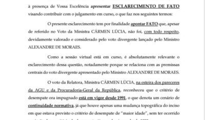 Critério de desempate é de 1991, afirma Alema em petição ao STF