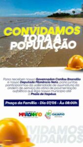 Prefeito de Cajapió, Rômulo Marques, convida população para solenidade de assinatura de ordem de serviço