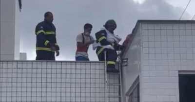 Vídeo: Bombeiro resgata recém-nascido durante incêndio na Maternidade Natus Lumine