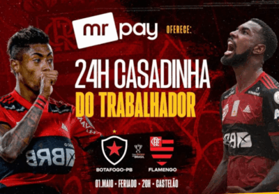Promoção relâmpago reduz ingressos para Botafogo-PB x Flamengo com apoio da Mr Pay