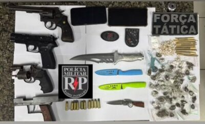 Polícia militar surpreende elementos armados com drogas em Timon