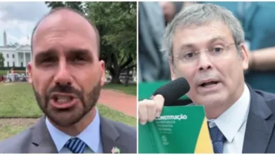 Eduardo Bolsonaro ameaça PT e Lindbergh Farias após ser alvo de pedido de prisão