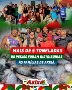 Mais de 5 toneladas de peixes são distribuídas às famílias de Axixá