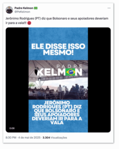 Governador sugere que eleitores de Bolsonaro vão ‘para vala’