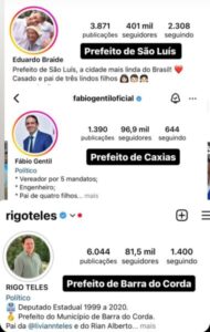 LIDERAM: Conheça os três prefeitos do Maranhão com maior número de seguidores no instragram