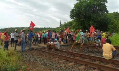 MST invade ferrovia e viagens de trem entre Maranhão e Pará são suspensas