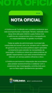 Prefeitura de Turilândia emite Nota Oficial e tranquiliza população turilandense
